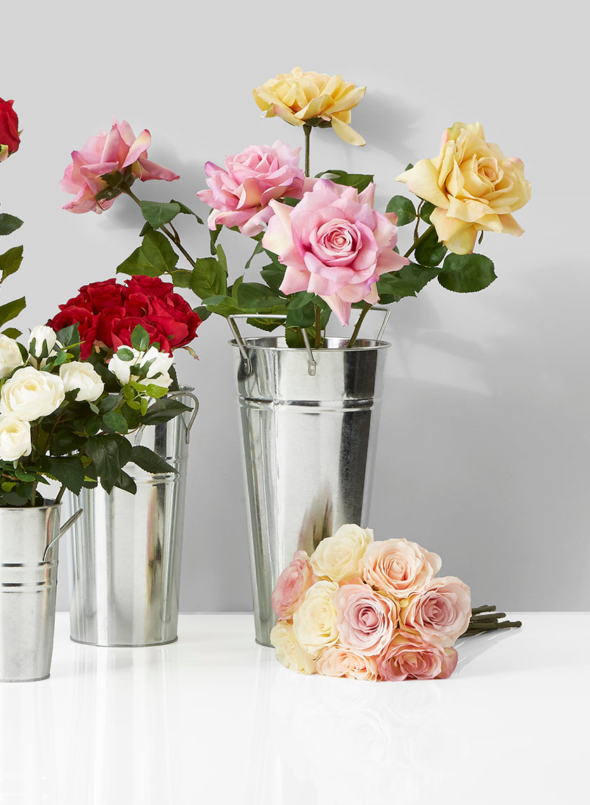 Vases français en zinc à anses carrées