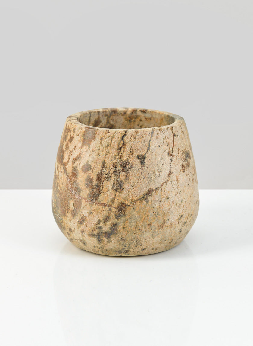 Bol en marbre brun forêt de Jaipur de 7,6 cm de haut