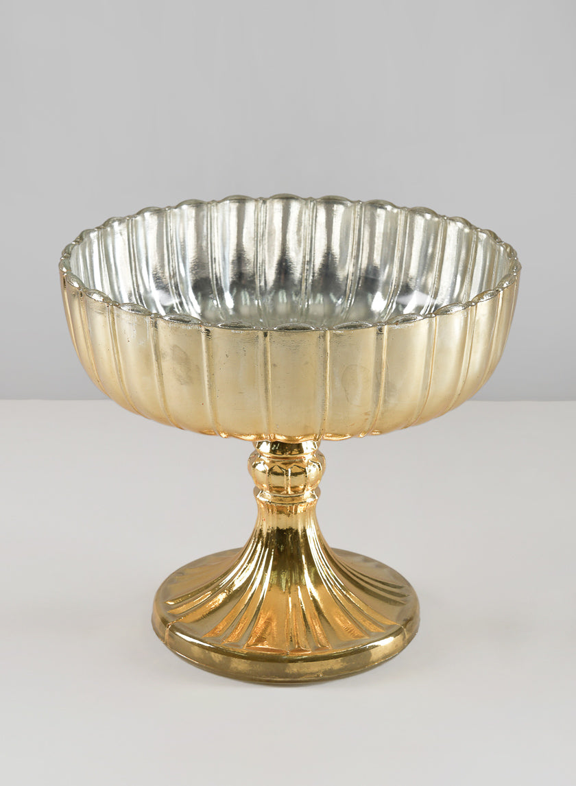 Urne en verre Mumtaz dorée de 20 cm de haut