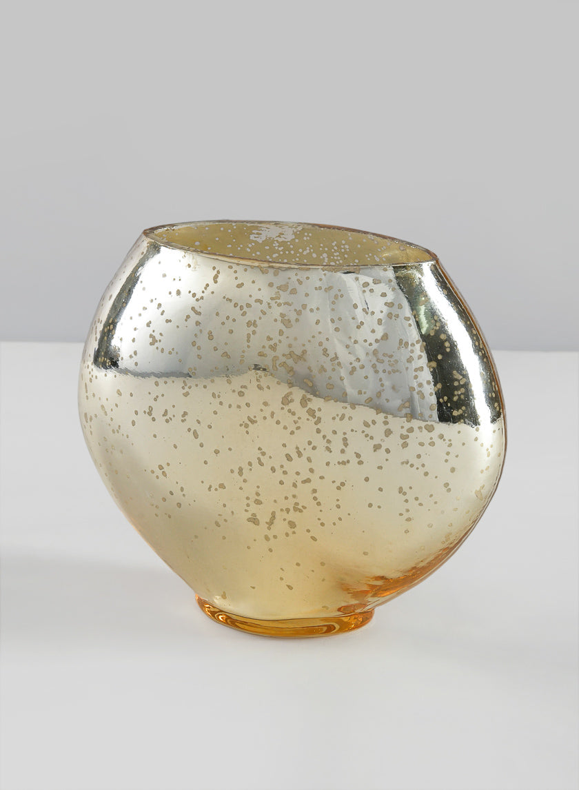 Vase décoratif en verre doré antique Bayou de 15 cm de haut