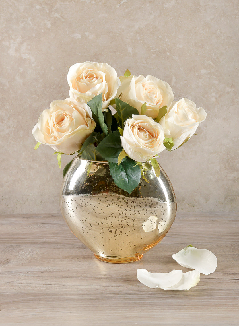 Vase décoratif en verre doré antique Bayou de 15 cm de haut