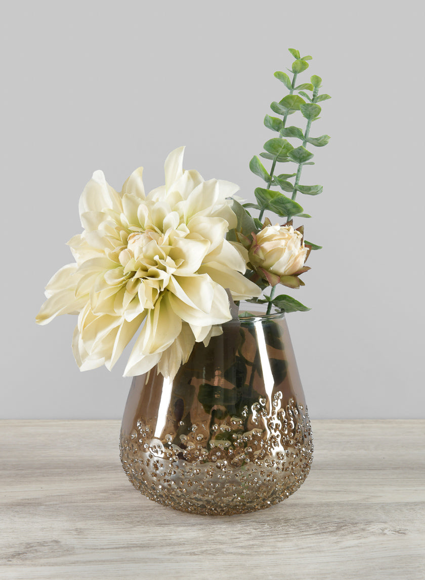 Porte-verre artisanal Copitas de 5 pouces de haut, lustre ambré moucheté