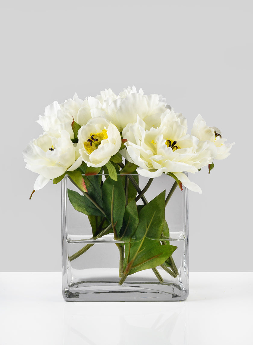 Vase rectangulaire en verre de 4,75 pouces de hauteur