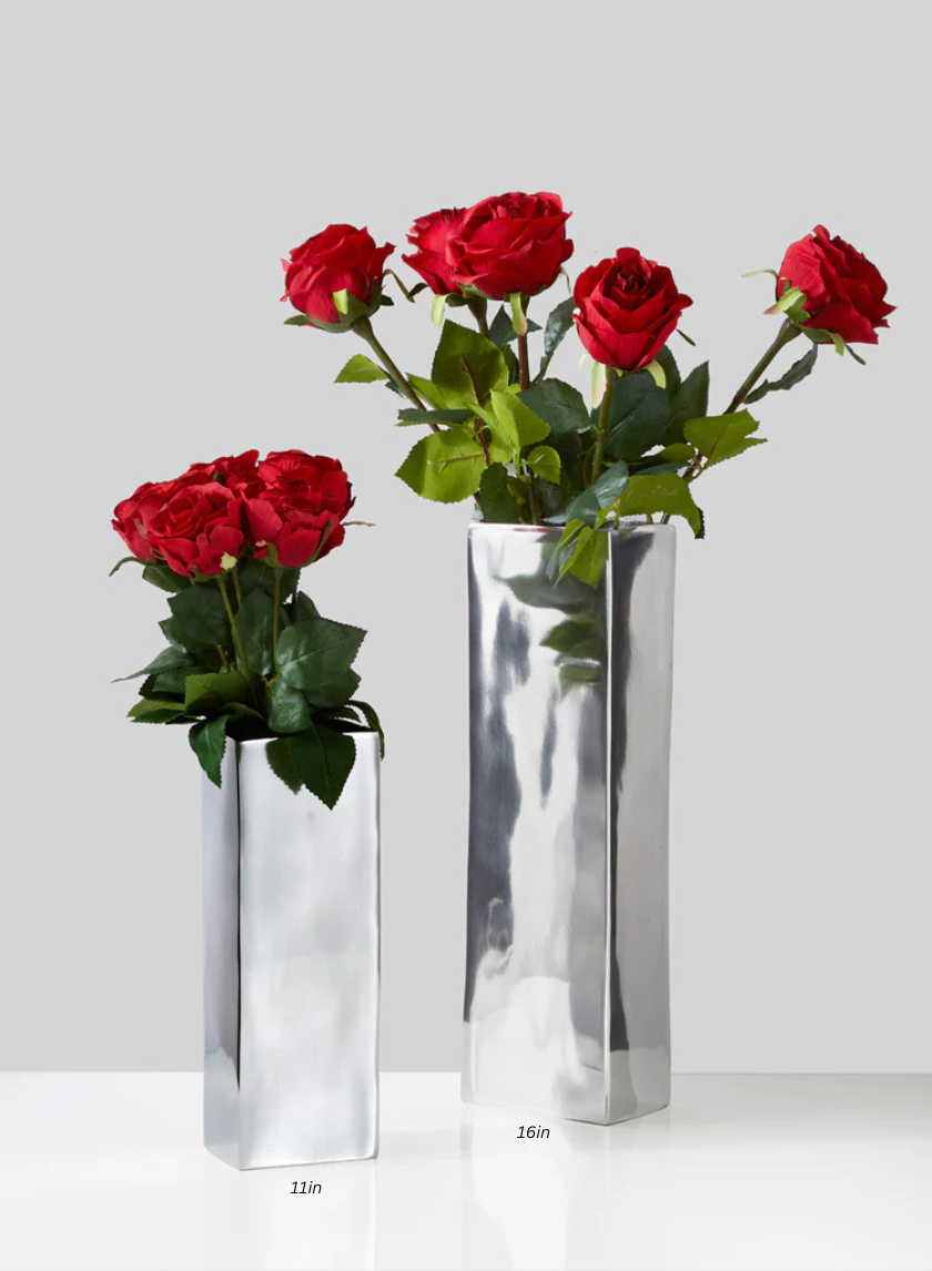 Vases rectangulaires en aluminium