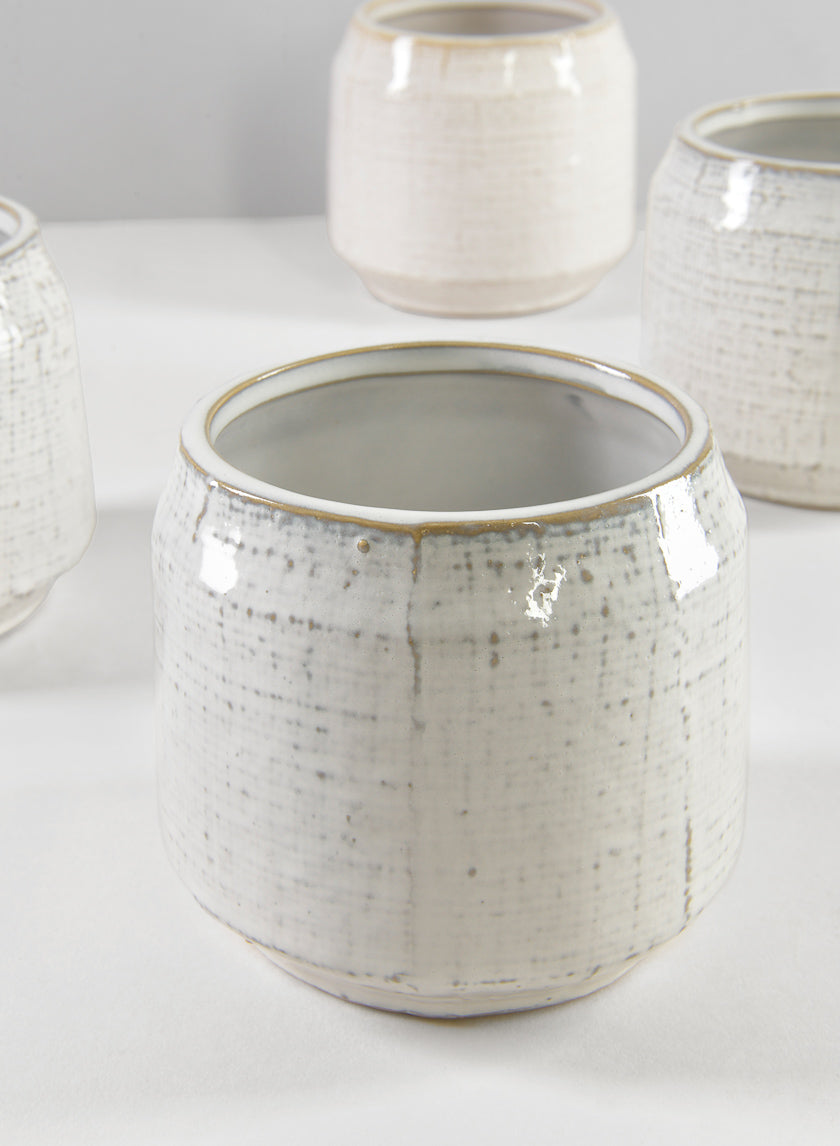 Pot en parchemin blanc de 4 pouces de hauteur