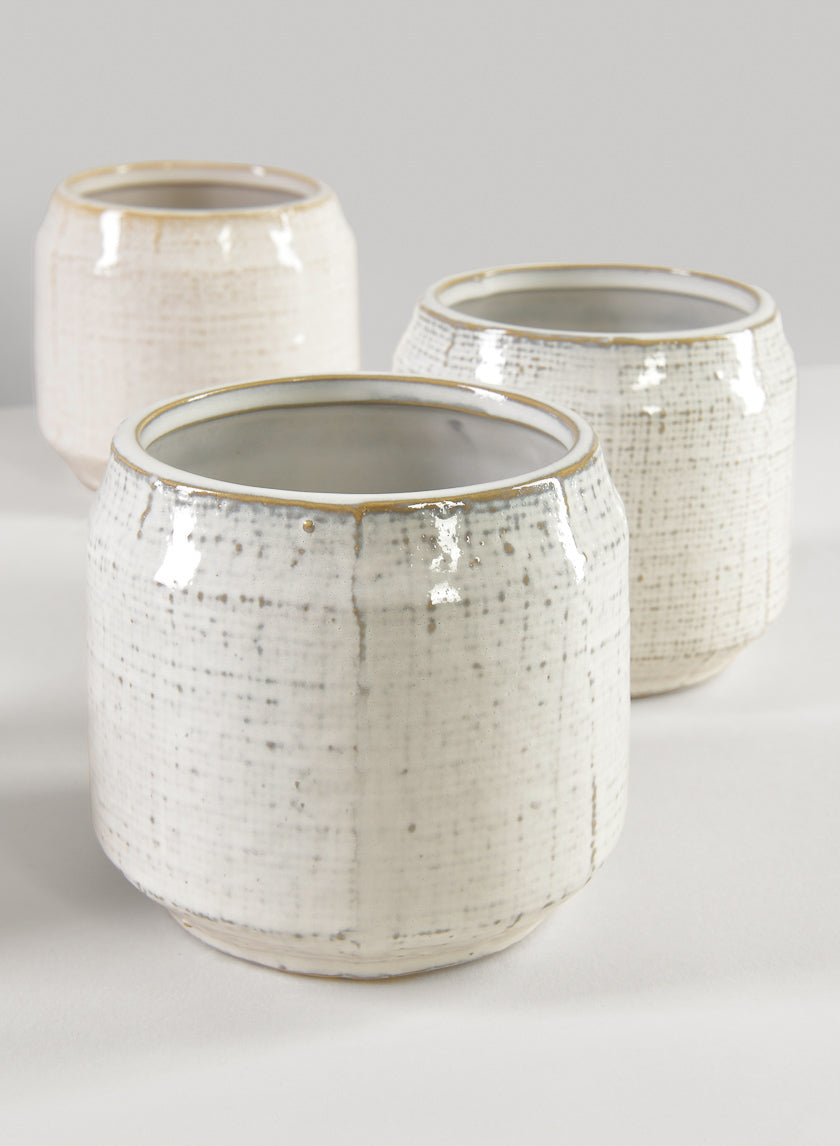 Pot en parchemin blanc de 4 pouces de hauteur
