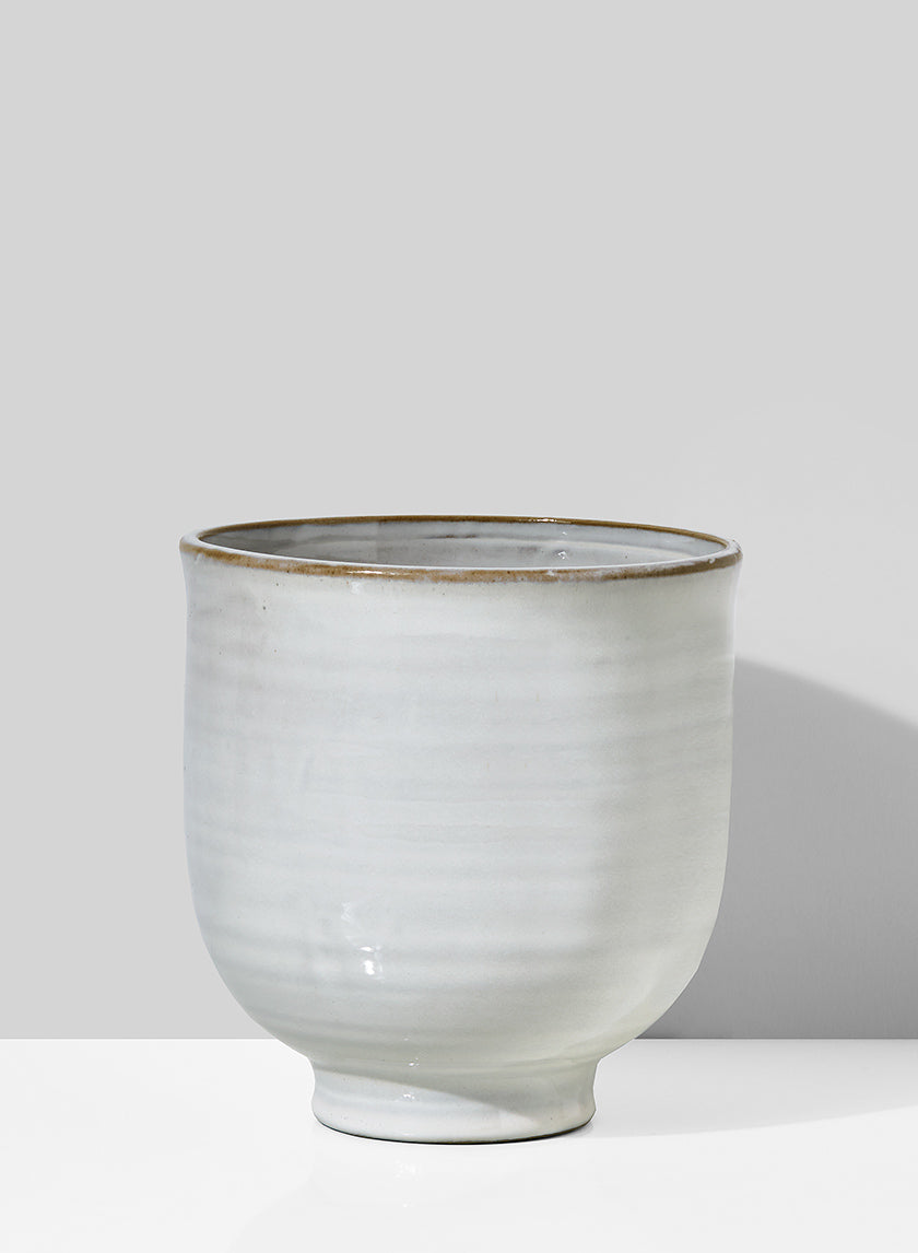 Vase sur pied en céramique émaillée de 6 pouces de haut