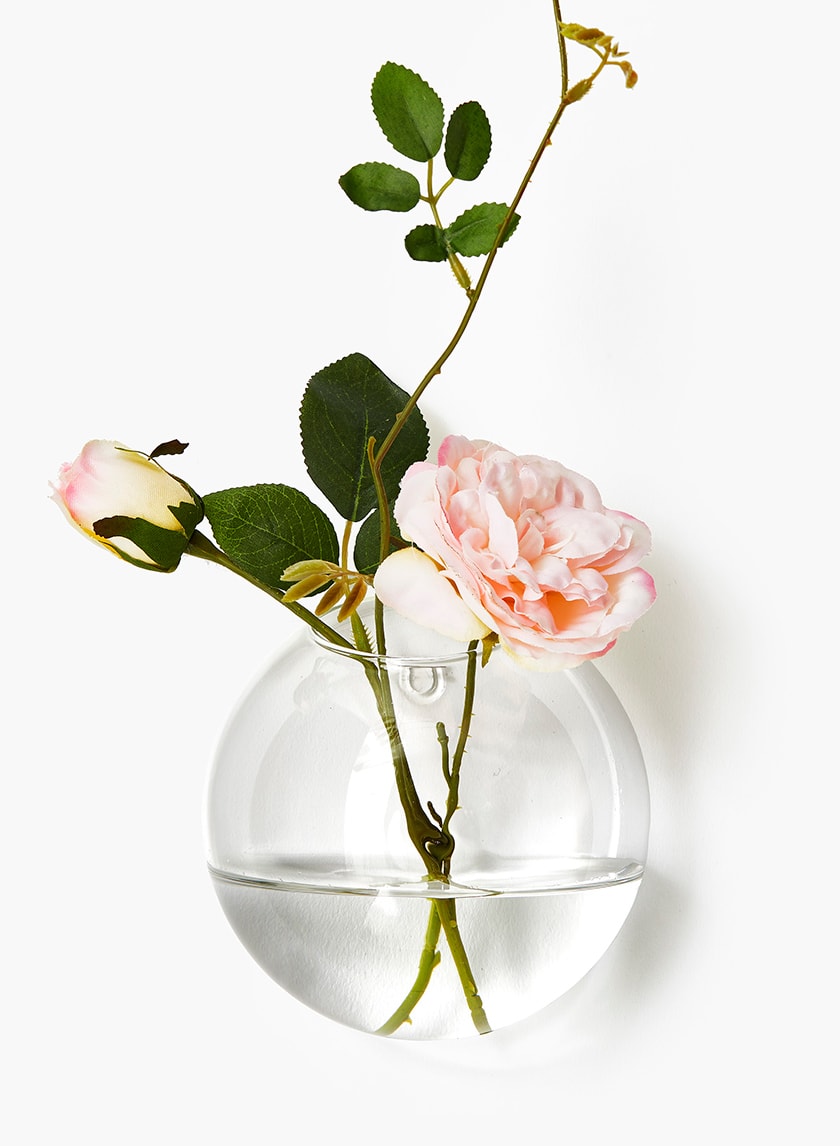 Vase mural en verre de 5 pouces de large