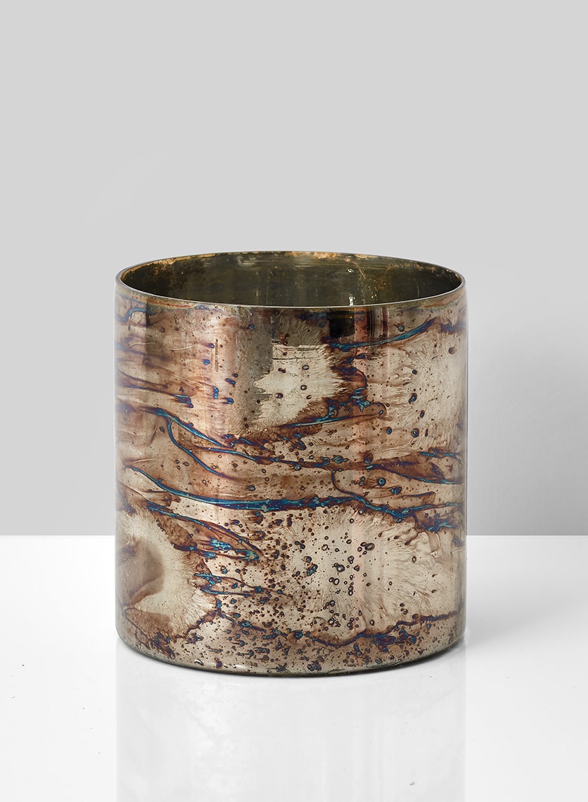 Vase en verre mercure oxydé champagne de 4 pouces de hauteur