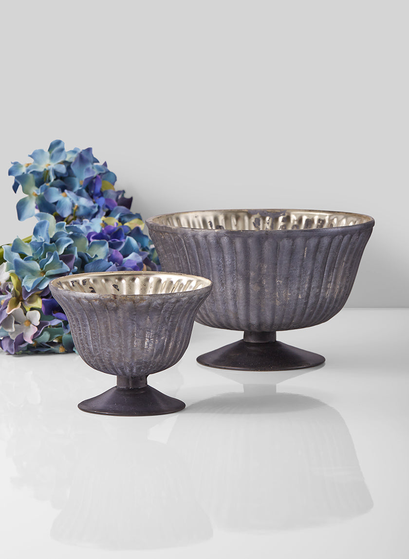 Bols en verre Catora tricotés en platine antique