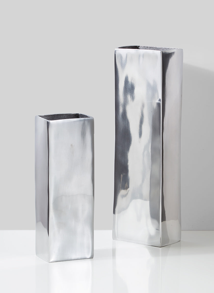 Vases rectangulaires en aluminium