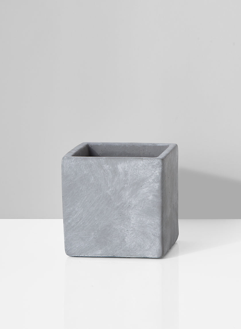 Vase cubique en ciment Atelier de 4 1/4 po de hauteur