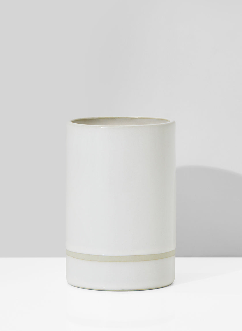 Vase cylindrique en céramique blanche de 5 pouces de haut