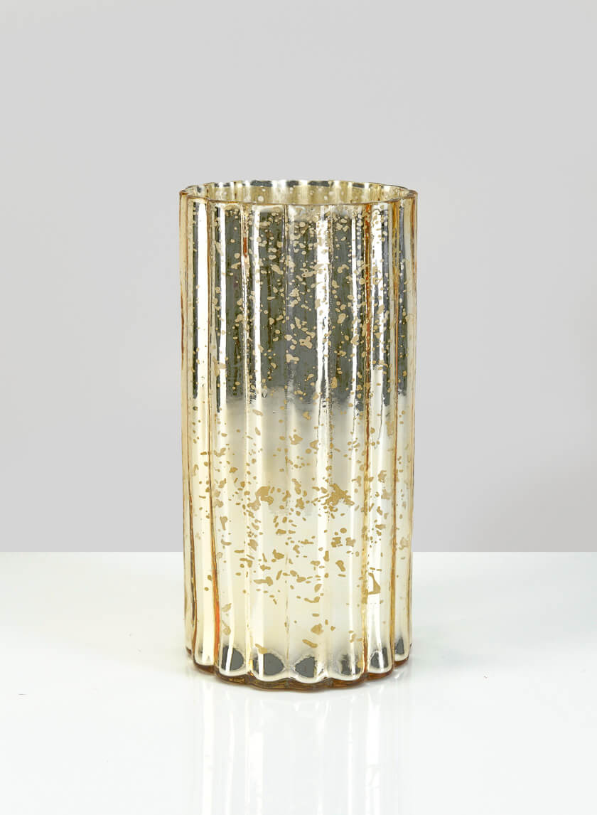 Vase en verre Shirdi vieil or de 20 cm de haut, taille moyenne